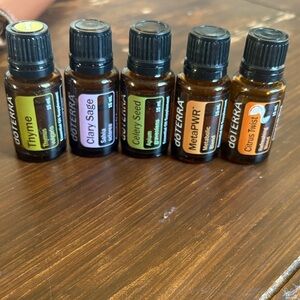Doterra Essential Oils Collection - Green, Orange, Brown, Purple Labels